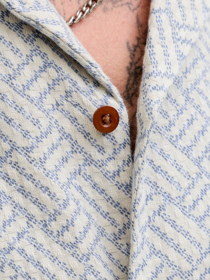 Jprbluwinson Print Dobby S/s Shirt Ln - Ecru Dessin