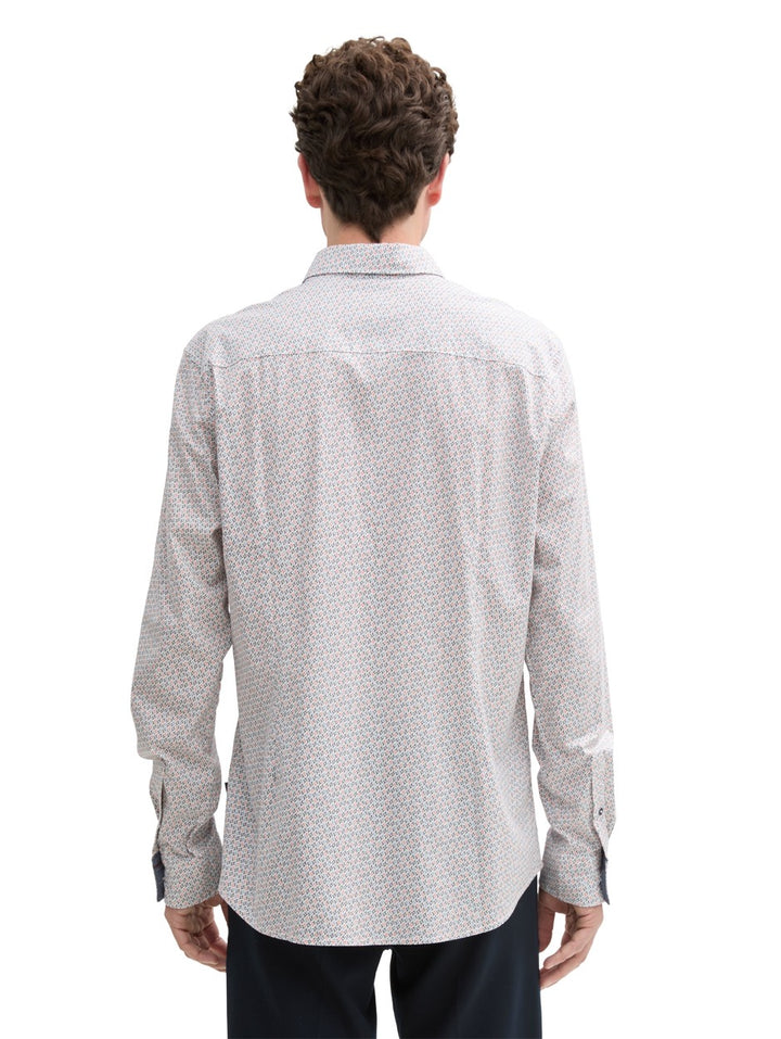 Printed Stretch Shirt - Ecru Dessin