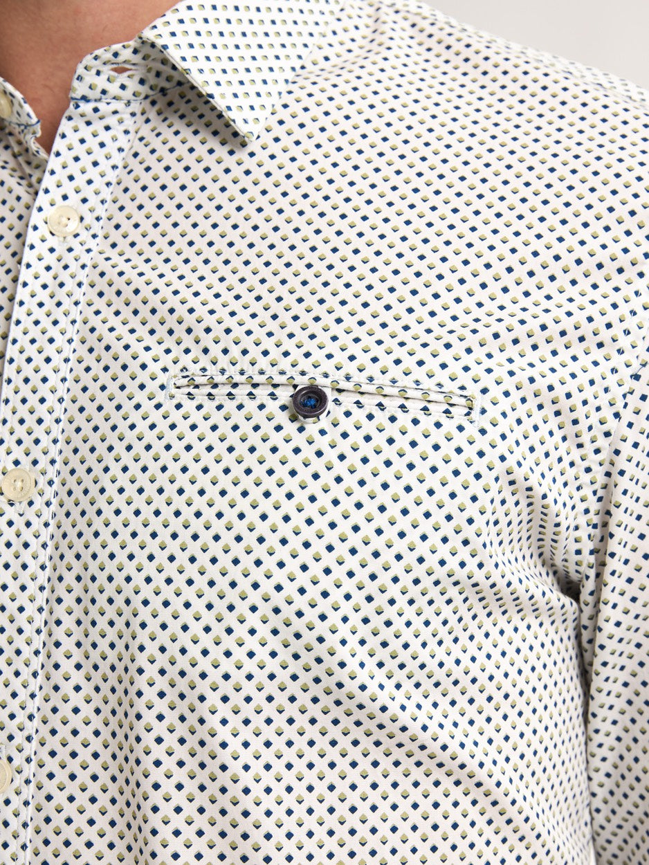 Men Shirt Long Sleeve Aop - Wit Dessin