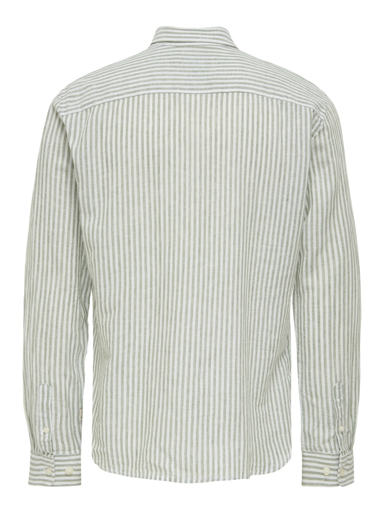 Onscaiden Life Ls Stripe Linen - Wit Dessin
