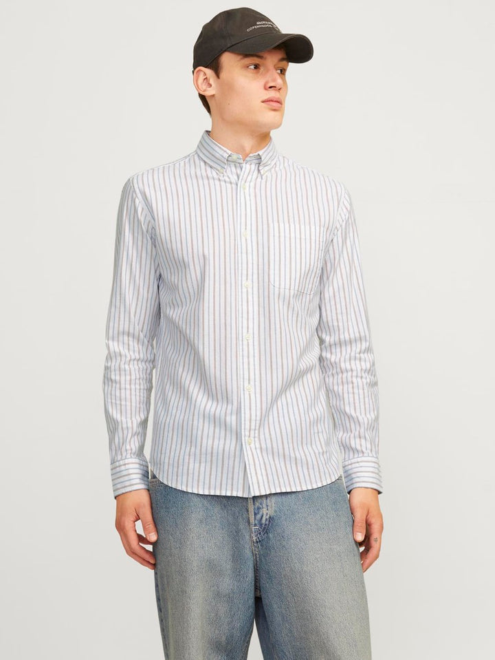 Jprbrook Oxford Shirt L/s Noos - Wit Dessin