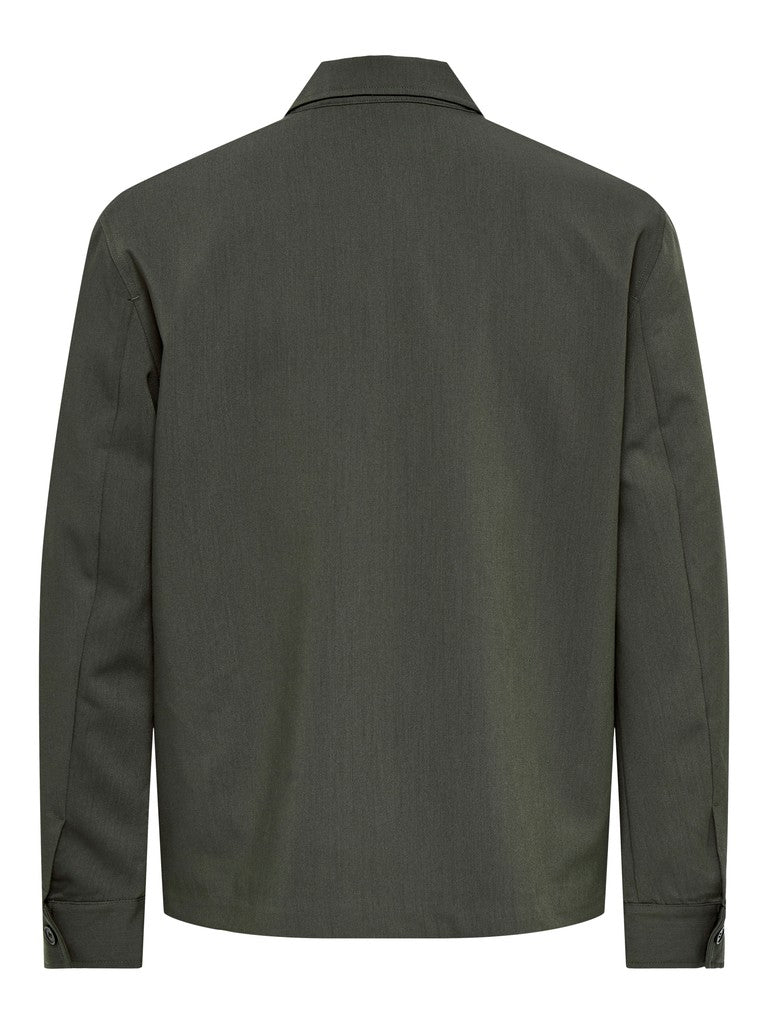 Onswill Reg 0292 Zip Overshirt Frml Noos - Groen
