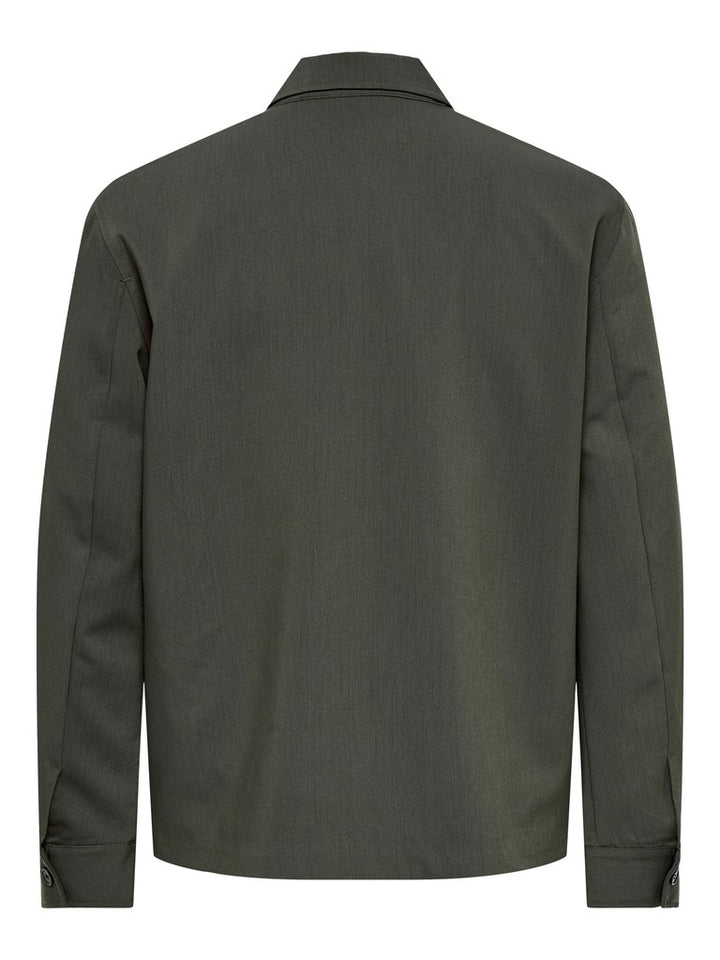 Onswill Reg 0292 Zip Overshirt Frml Noos - Groen