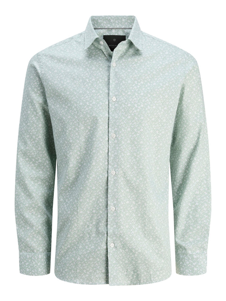 Jprblabarnes Print Dobby L/s Shirt - Mint