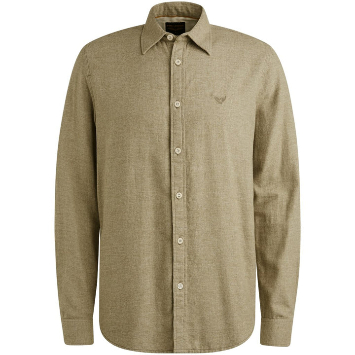 Long Sleeve Shirt Yarndyed Grindle - Olijf