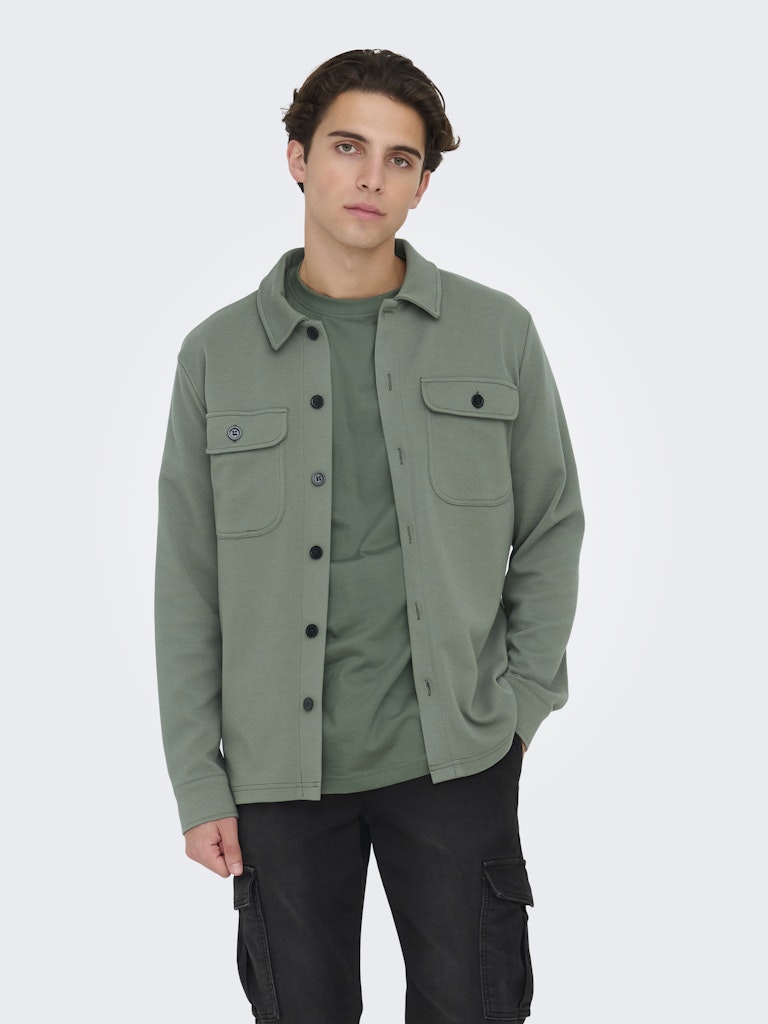 Onsnewkodyl Overshirt Sweat Noos - Olijf