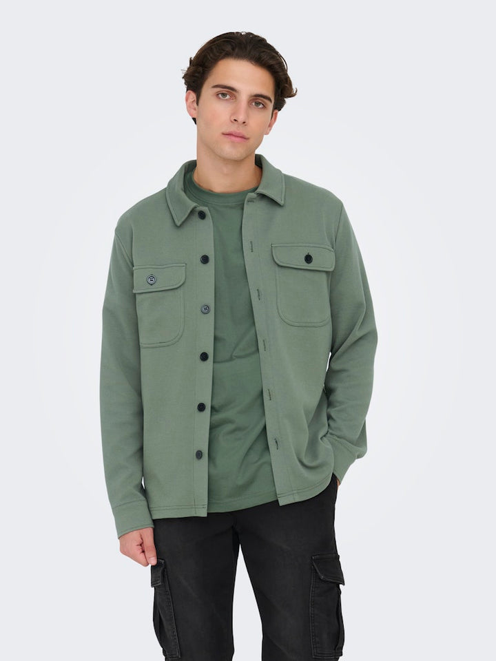 Onsnewkodyl Overshirt Sweat Noos - Olijf