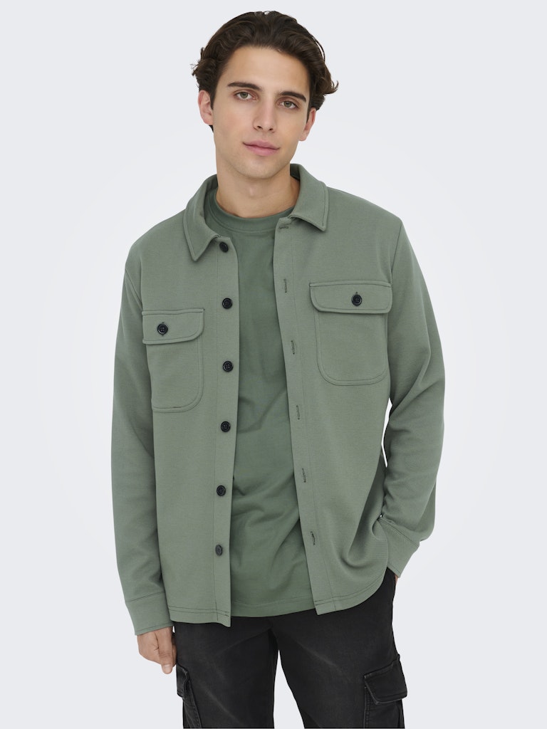 Onsnewkodyl Overshirt Sweat Noos - Olijf