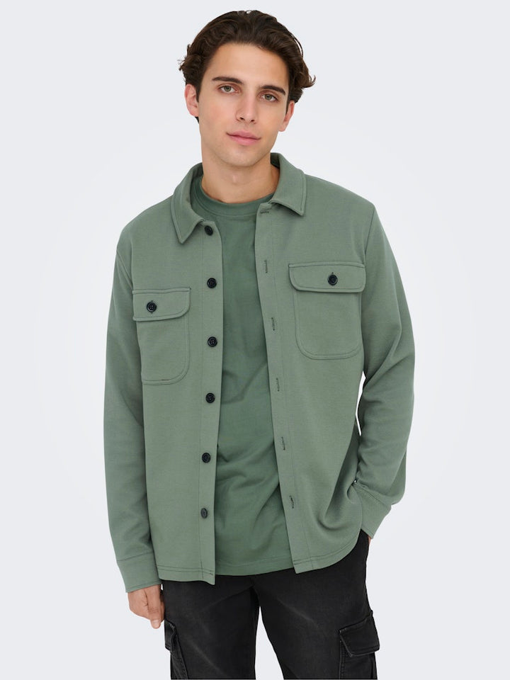 Onsnewkodyl Overshirt Sweat Noos - Olijf