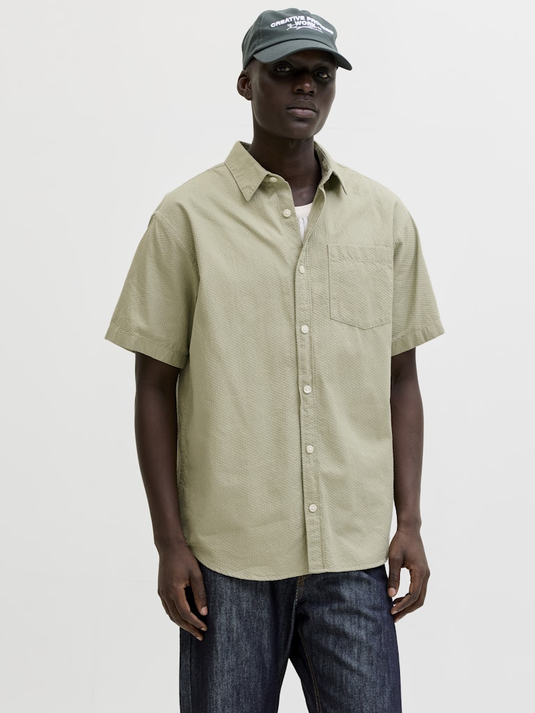 Jornantucket Dobby Shirt Ss - Olijf