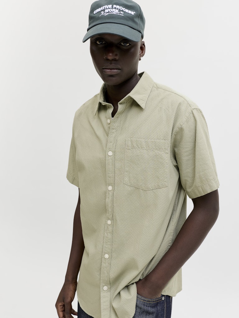 Jornantucket Dobby Shirt Ss - Olijf