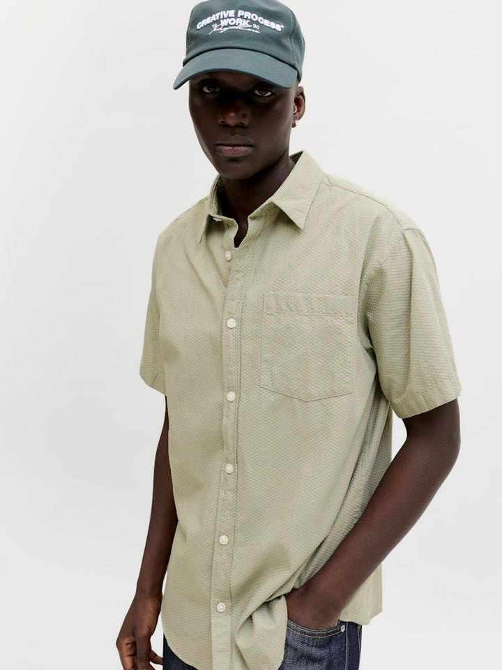 Jornantucket Dobby Shirt Ss - Olijf