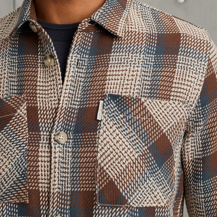 Long Sleeve Shirt Heavy Check - Olijf