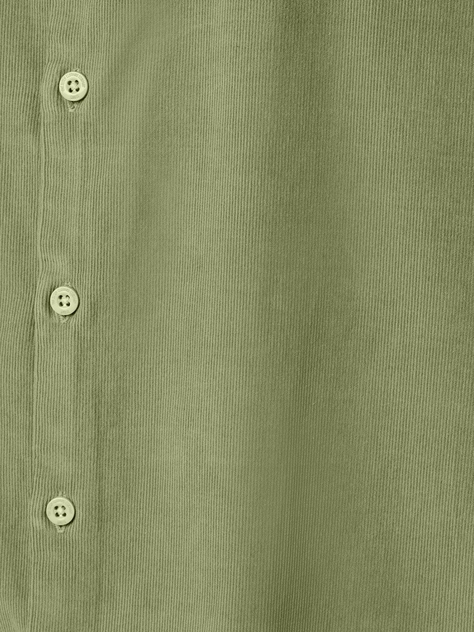 Shirt Corduroy Solid - Olijf