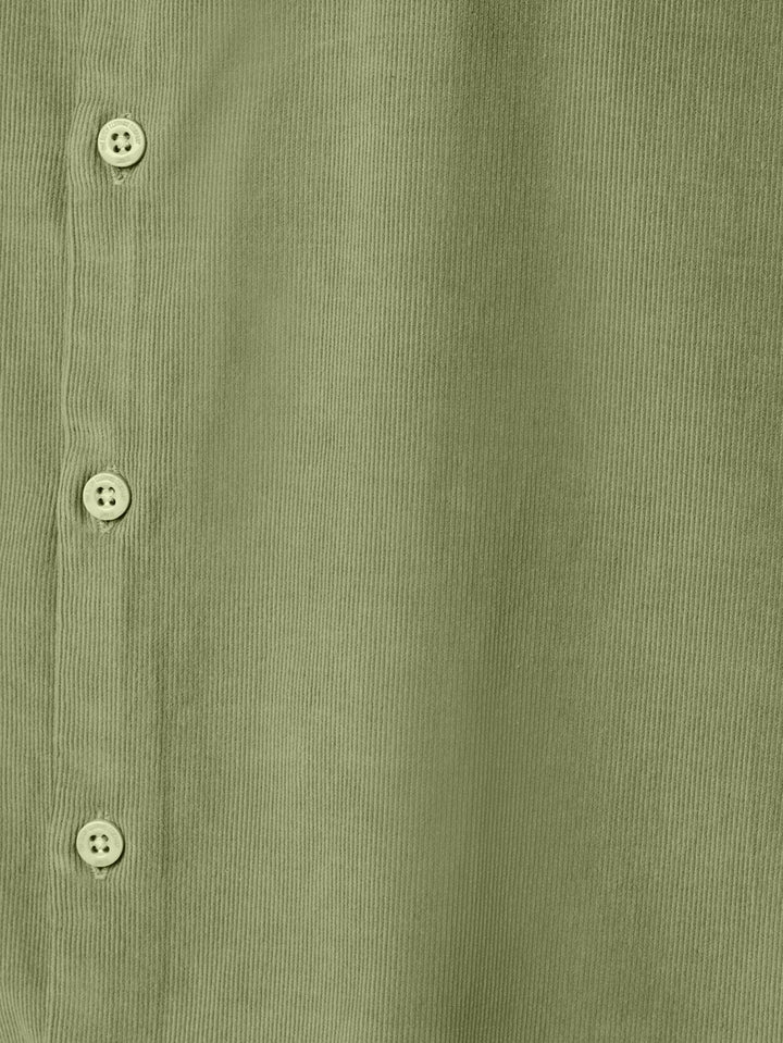 Shirt Corduroy Solid - Olijf