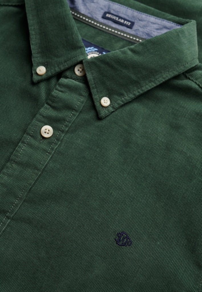Classic Needle Cord Overhemd - Oud Groen