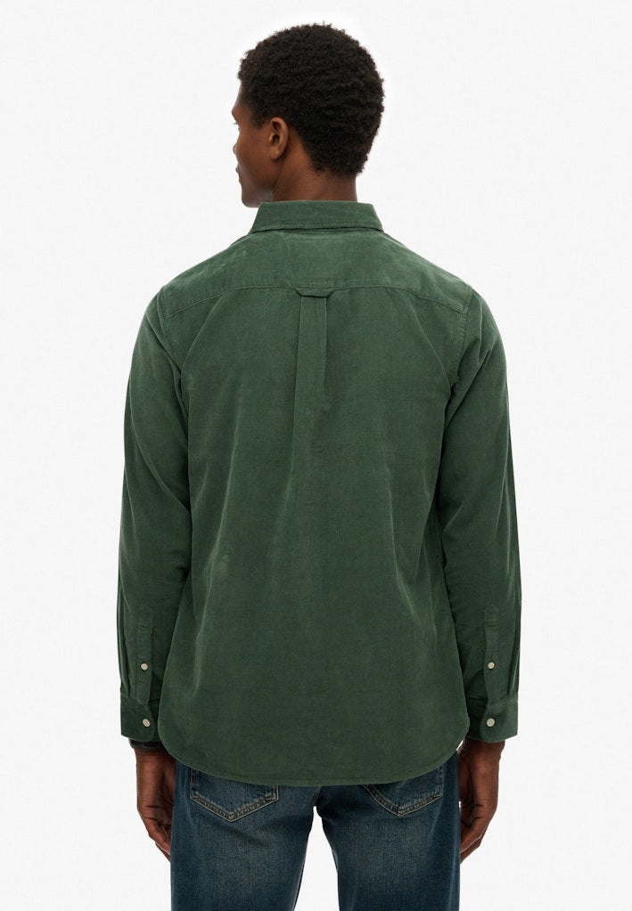 Classic Needle Cord Overhemd - Oud Groen