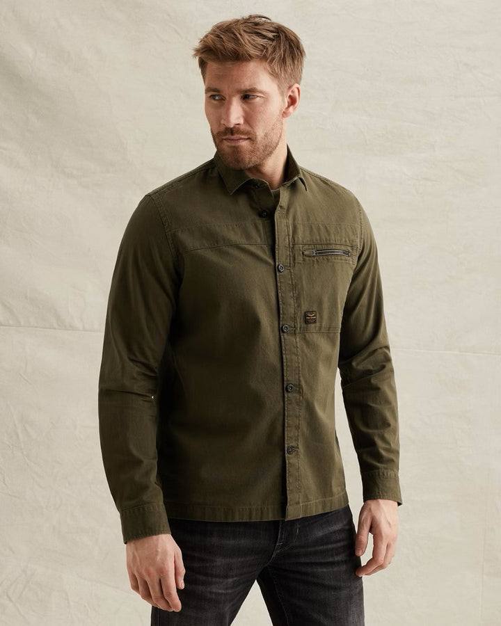 Long Sleeve Shirt Fine Dobby - Army