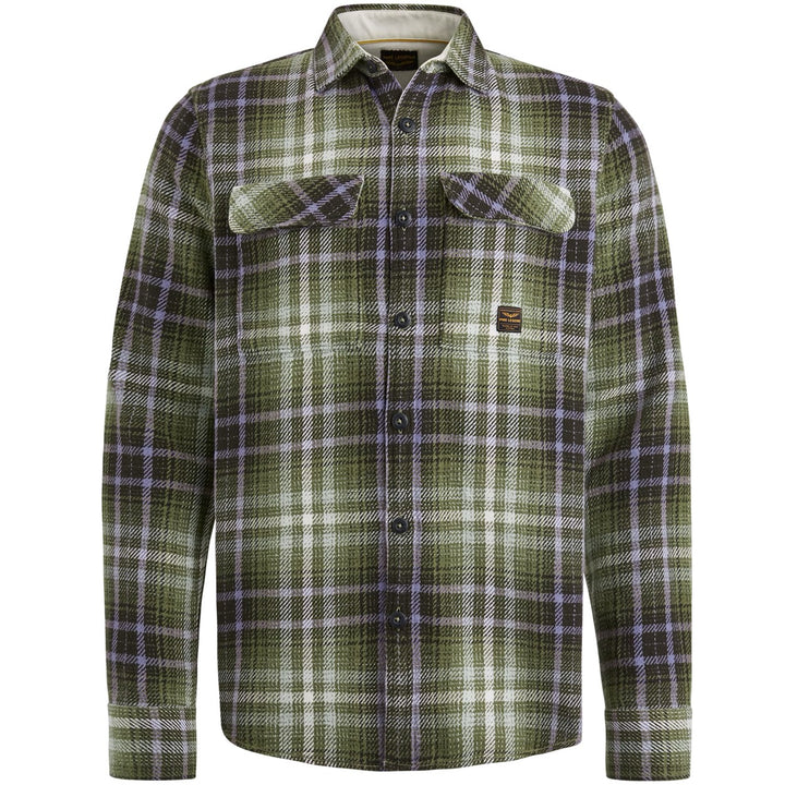 Long Sleeve Shirt Heavy Twill Chec - Donkergroen