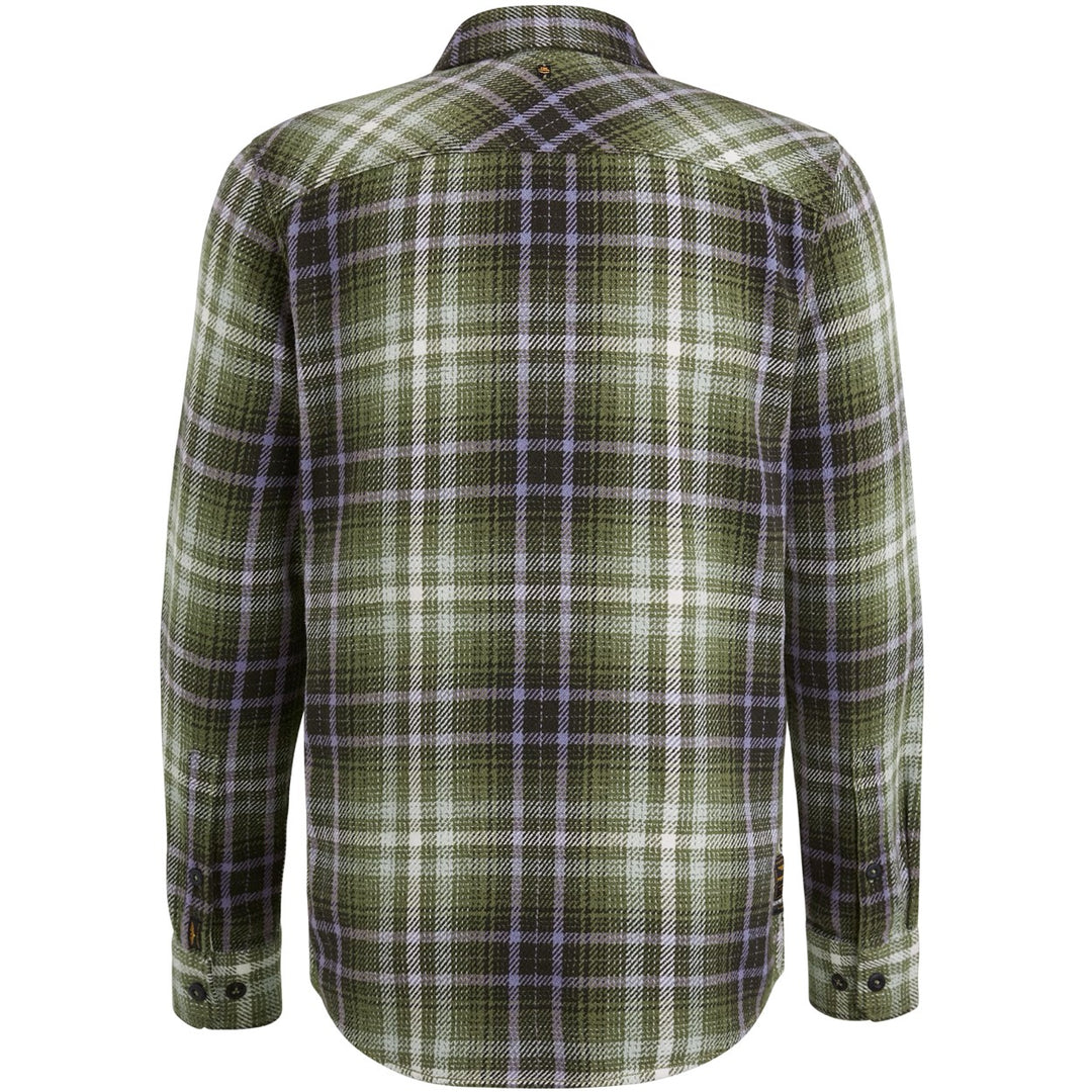 Long Sleeve Shirt Heavy Twill Chec - Donkergroen