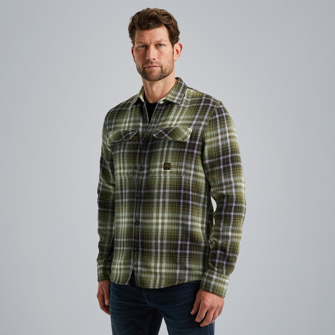 Long Sleeve Shirt Heavy Twill Chec - Donkergroen