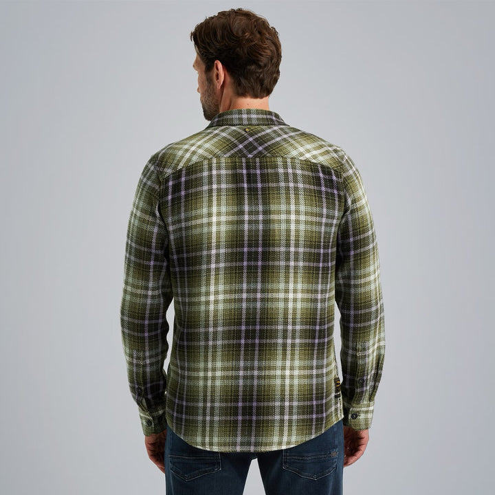 Long Sleeve Shirt Heavy Twill Chec - Donkergroen