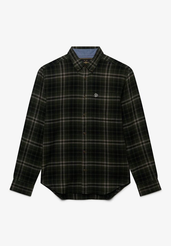 Long Sleeve Cotton Lumberjack Shirt - Groen Dessin