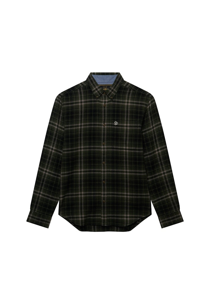 Long Sleeve Cotton Lumberjack Shirt - Groen Dessin