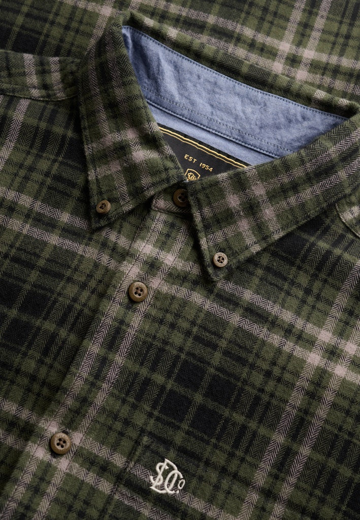 Long Sleeve Cotton Lumberjack Shirt - Groen Dessin