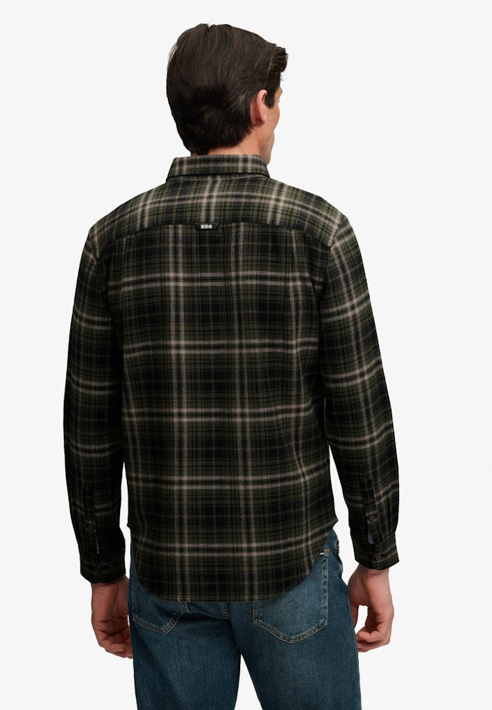 Long Sleeve Cotton Lumberjack Shirt - Groen Dessin