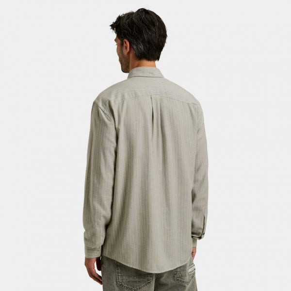 Long Sleeve Shirt Yd Stripe Brushe - Groen Dessin