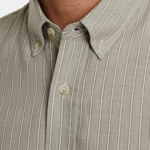 Long Sleeve Shirt Yd Stripe Brushe - Groen Dessin