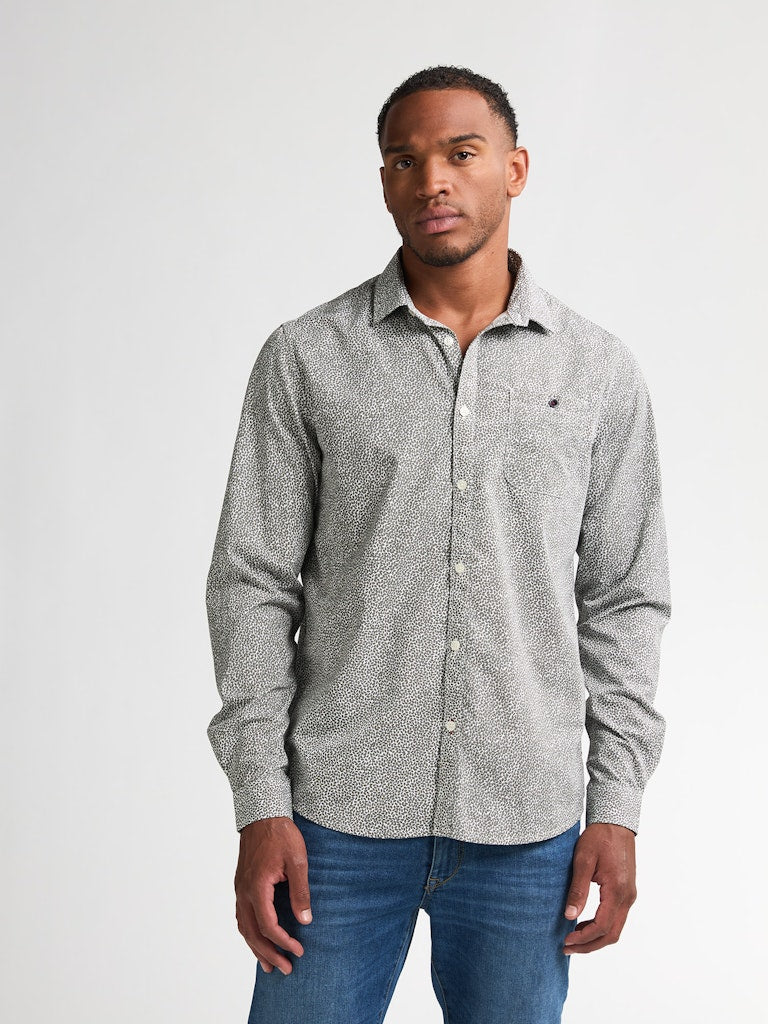 Men Shirt Long Sleeve Aop - Groen Dessin