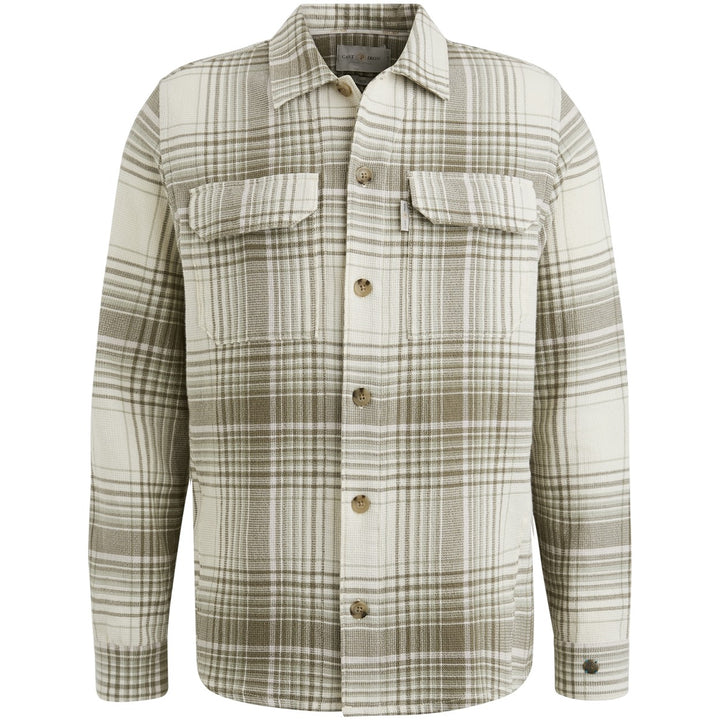 Long Sleeve Shirt Check Weave Yd - Groen Dessin