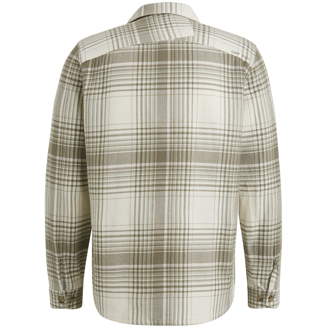 Long Sleeve Shirt Check Weave Yd - Groen Dessin