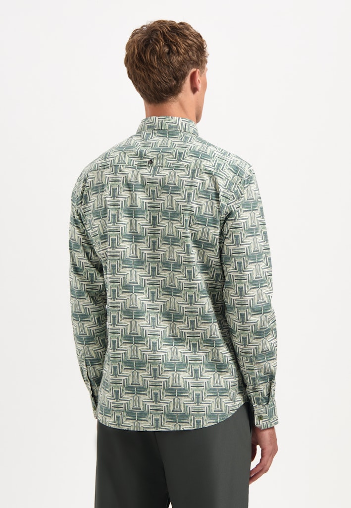 Shirt Stretch Allover Printed - Groen Dessin