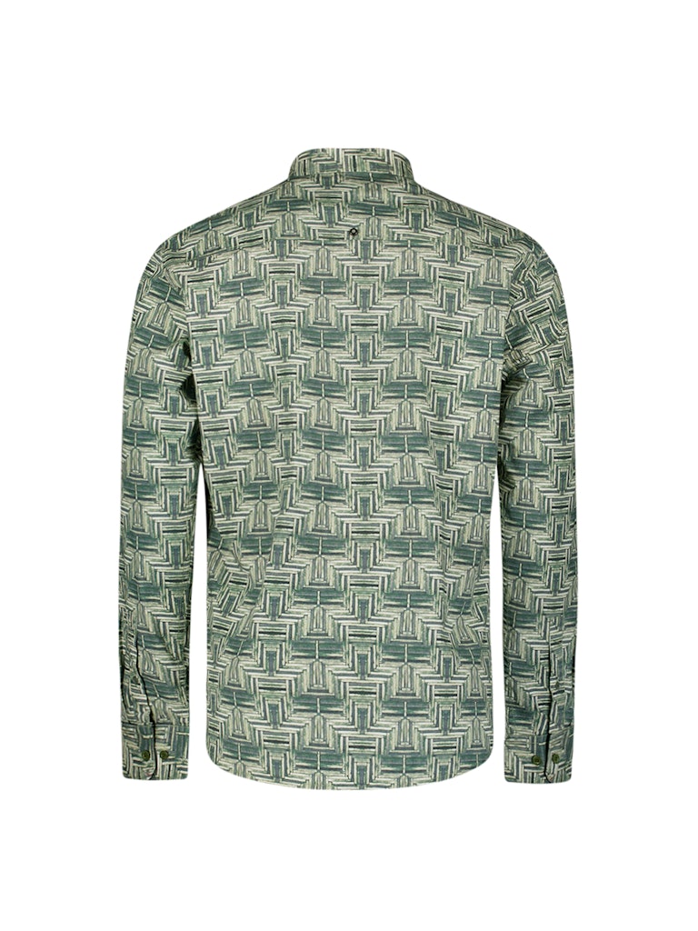 Shirt Stretch Allover Printed - Groen Dessin