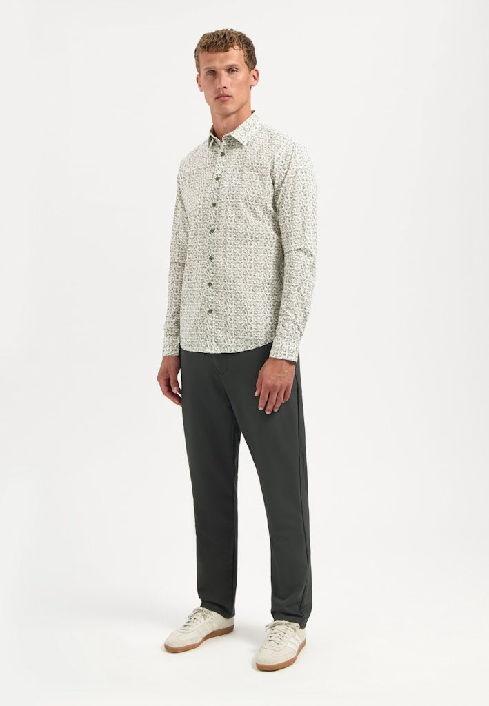 Shirt Stretch Allover Printed - Groen Dessin