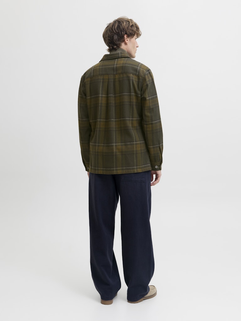 Jprrayle Melange Check L/s Overshirt Sn - Groen Dessin