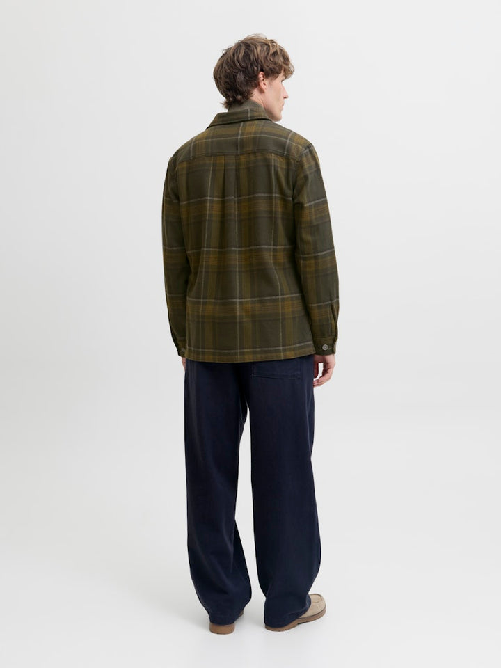 Jprrayle Melange Check L/s Overshirt Sn - Groen Dessin