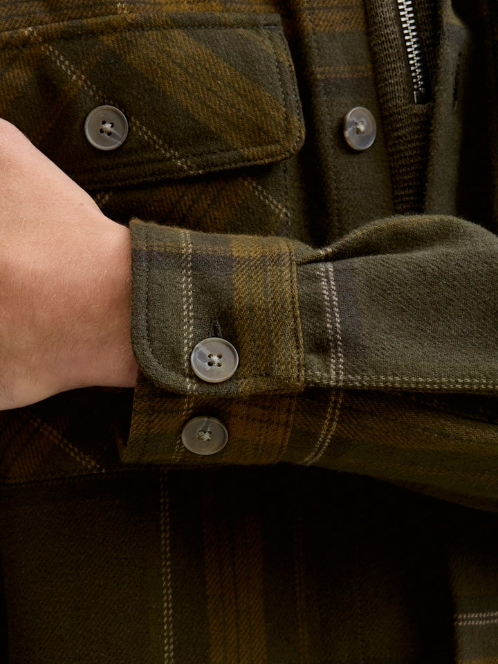 Jprrayle Melange Check L/s Overshirt Sn - Groen Dessin