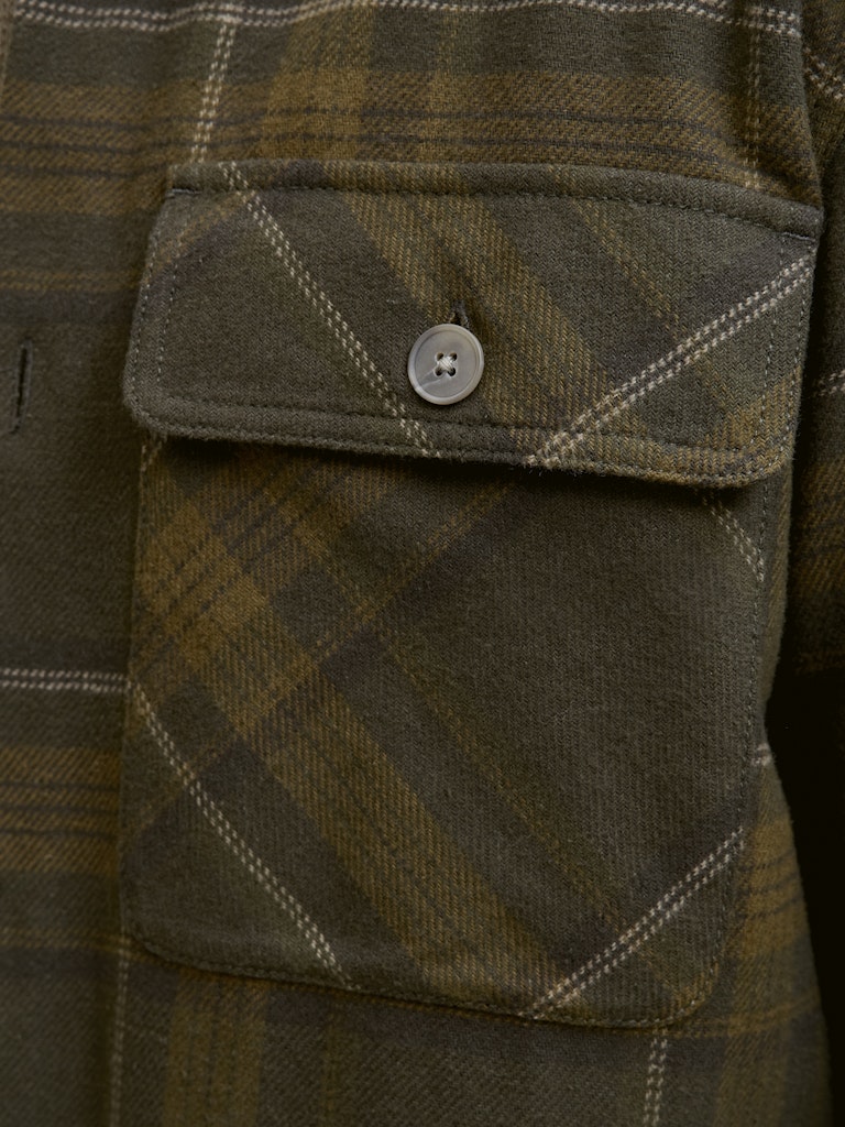 Jprrayle Melange Check L/s Overshirt Sn - Groen Dessin