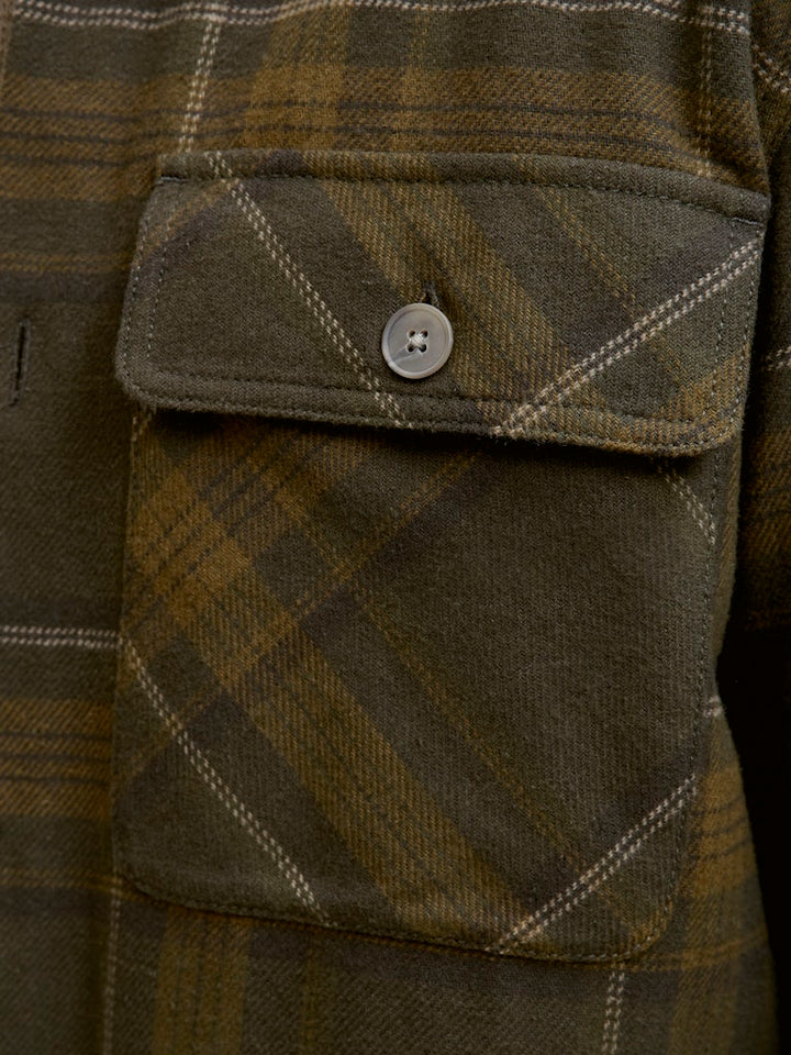 Jprrayle Melange Check L/s Overshirt Sn - Groen Dessin