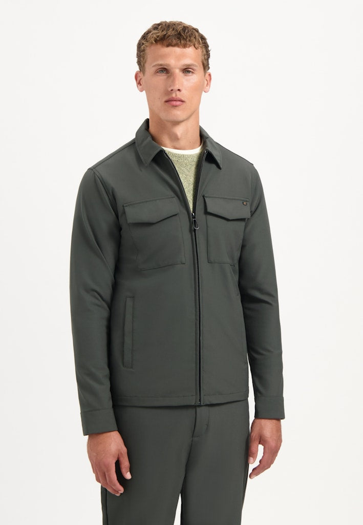 Overshirt Full Zipper Stretch Sedoc - Groen Dessin