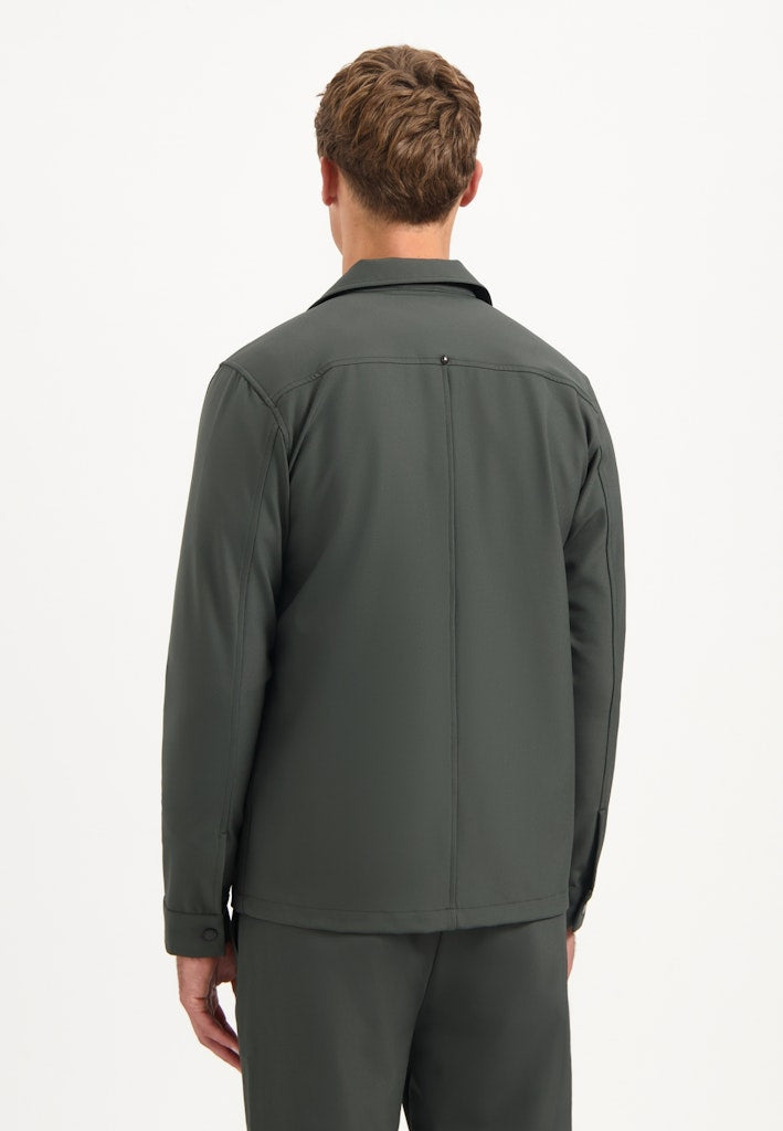 Overshirt Full Zipper Stretch Sedoc - Groen Dessin