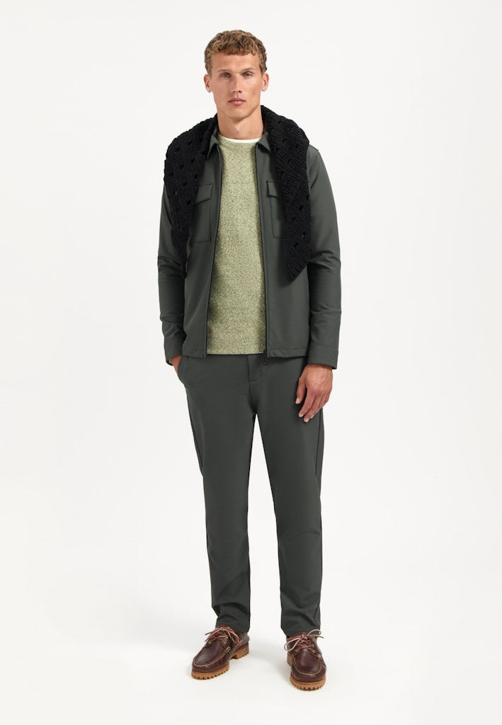 Overshirt Full Zipper Stretch Sedoc - Groen Dessin