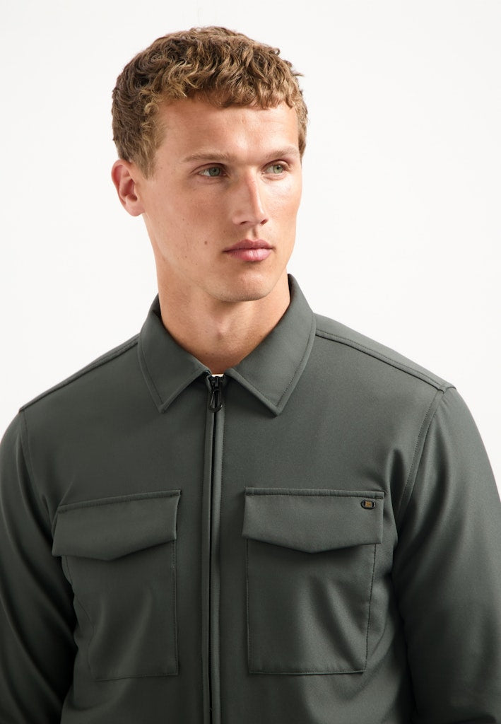 Overshirt Full Zipper Stretch Sedoc - Groen Dessin