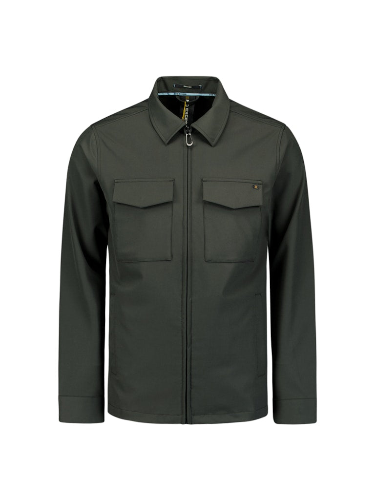 Overshirt Full Zipper Stretch Sedoc - Groen Dessin