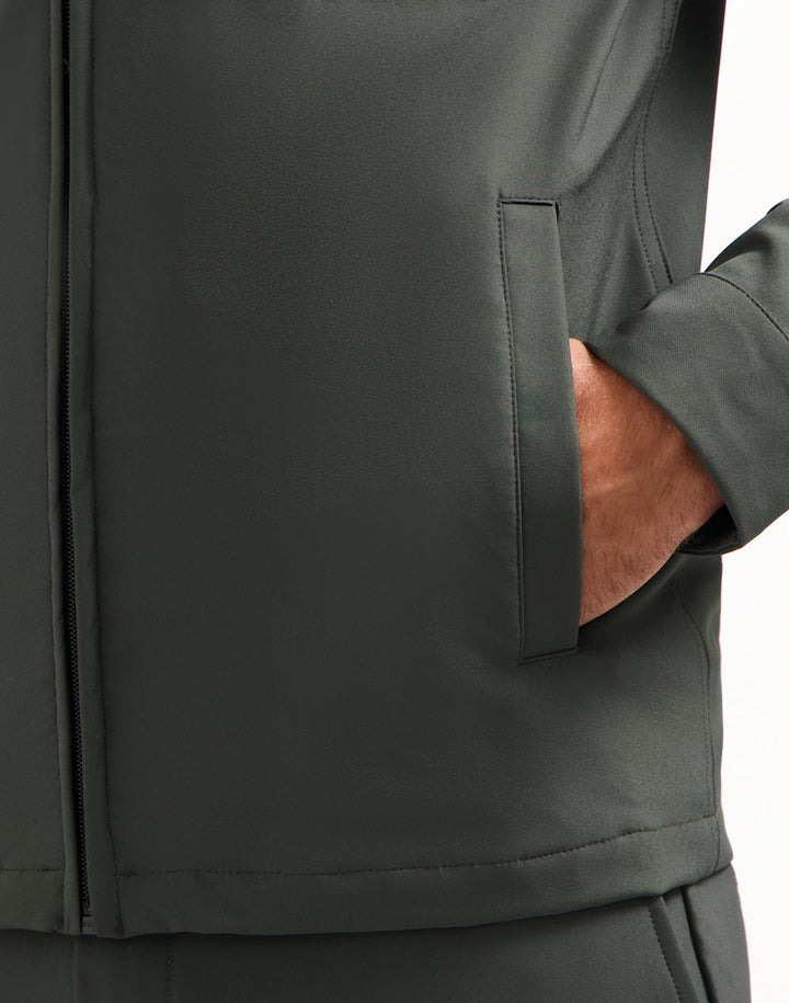 Overshirt Full Zipper Stretch Sedoc - Groen Dessin
