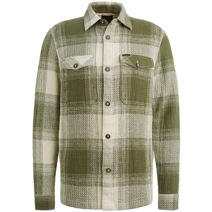 Long Sleeve Shirt Dobby Mattweave - Groen Dessin